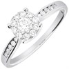 9ct White Gold Diamond Starburst Cluster Ring - 1/2ct - D66189