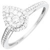 9ct White Gold Diamond Pear Cluster Ring - 35pts - D66194