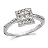 9ct White Gold Diamond Square Cluster Ring - 1/2ct - D6632