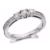9ct White Gold Diamond Trilogy Ring - 1/2ct - D6662