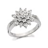 9ct White Gold Diamond Three Tier Cluster Ring - 12pts - D6684