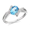 9ct White Gold Diamond And Blue Topaz Crossover Ring - D68110
