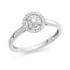 9ct White Gold Diamond Halo Cluster Ring - 20pts - D68112