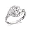 9ct White Gold Diamond Swirl Cluster Ring - 1/2ct - D6838