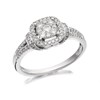 9ct White Gold Diamond Cushion Halo Cluster Ring - 40pts - D6854