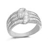 9ct White Gold 1 Carat Diamond Knot Band Ring - D6880