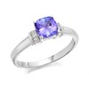 9ct White Gold Cushion Tanzanite And Diamond Ring - 6pts - EXCLUSIVE - D71104