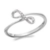 9ct White Gold Diamond Ribbon Ring - 4pts - D71125