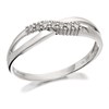 9ct White Gold Diamond Crossover Ring - 4pts - D7138