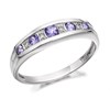 9ct White Gold Diamond And Tanzanite Half Eternity Ring - Exclusive - D7205