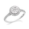 9ct White Gold Diamond Halo Cluster Ring - 1/2ct - D72100