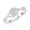 9ct White Gold Diamond Twist Cluster Ring - D72150