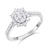 9ct White Gold Oval Diamond Cluster Ring, 1/2ct - D72159