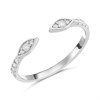 9ct White Gold Pointed-Ends Diamond Torc Ring - D72161
