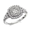 9ct White Gold 1 Carat Diamond Cushion Cluster Ring - D7224