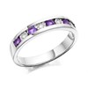 9ct White Gold Amethyst And Diamond Half Eternity Ring - 6pts - D7272