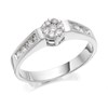 9ct White Gold Diamond Cluster Ring - 40pts - D7276