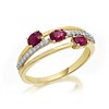 9ct Gold Ruby And Diamond Band Ring - 10pts - D7312