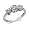 9ct White Gold Diamond Trilogy Cluster Ring - 1/2ct - D7716
