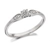 9ct White Gold Diamond Bow Cluster Ring - 8pts - D7724