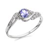 9ct White Gold Tanzanite And Diamond Ring - D7766