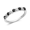 9ct White Gold Sapphire And Diamond Half Eternity Ring - D7785