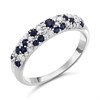 9ct White Gold Pave-Set Sapphire And Diamond Band Ring, 1/4ct - D7794