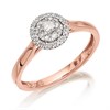 9ct Rose Gold Diamond Halo Cluster Ring - 20pts - D7835