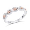 One In A Million 9ct Two Colour Gold Pink Diamond Cluster Band Ring - 1/4ct - D7843