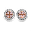 One In A Million 9ct Two Colour Gold Pink Diamond Stud Earrings - 10pts per pair - D7846