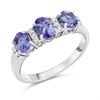 9ct White Gold Tanzanite And Diamond Ring - 10pts - D7949