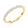 9ct Gold Baguette And Round Brilliant Cut Diamond Half Eternity Ring, 1/4ct - D80146