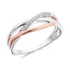 9ct Gold Two Colour Diamond Crossover Ring - 6pts - D8017