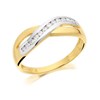 9ct Gold Two Colour Diamond Crossover Half Eternity Ring - 15pts - D8076