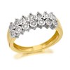 9ct Two Colour Gold Two Row Diamond Band Ring - 15pts - D8086