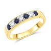 9ct Gold Diamond And Sapphire Half Eternity Ring - 6pts - D8101
