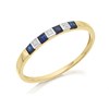 9ct Gold Sapphire And Diamond Half Eternity Ring - D8115