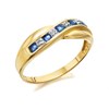9ct Gold Sapphire And Diamond Crossover Half Eternity Ring - D8141