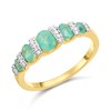 9ct Graduated Five Stone Emerald And Diamond Ring - D8250
