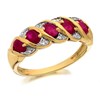 9ct Gold Ruby And Diamond Band Ring - D8260