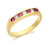 9ct Gold Diamond And Ruby Half Eternity Ring - 20pts - D8263