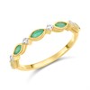 9ct Emerald And Diamond Half Eternity Ring - D8269