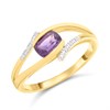 9ct Oval Amethyst And Diamond Twist Ring - D8334