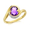 9ct Gold Amethyst And Diamond Ring - D8412