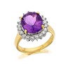 9ct Gold 4.1ct Amethyst And 1/2ct Diamond Cluster Ring - D8432