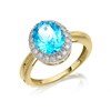 9ct Gold Oval Blue Topaz And Diamond Cluster Ring – 1/4ct - D8453
