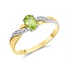 9ct Gold Two Colour Peridot And Diamond Ring - D8459