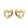 D for Diamond Gold Plated Silver Heart Stud Earrings - D8566