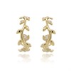 9ct Gold Diamond Leaf Hoop Earrings - 11pts per pair - D87028