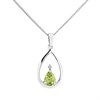 My Diamonds Silver Peridot And Diamond Necklace - D90150